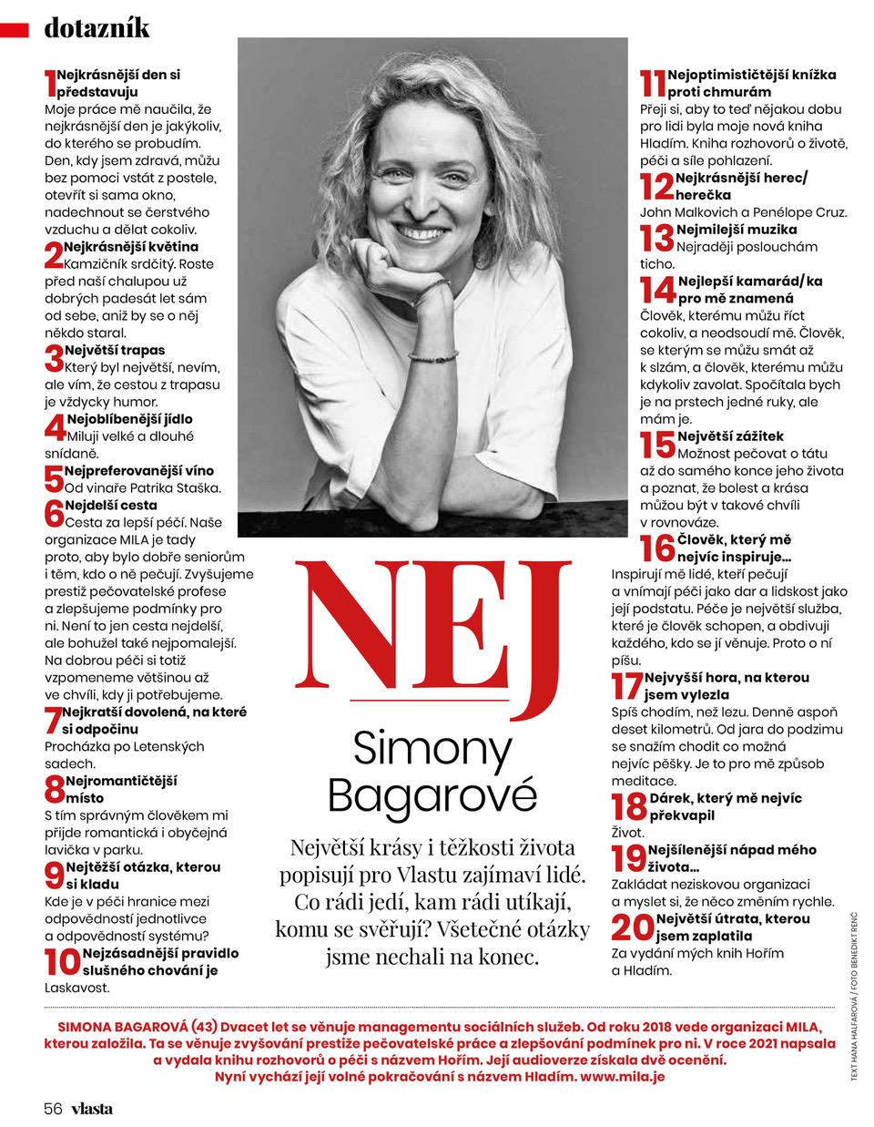 Simona Bagarová pro Vlastu